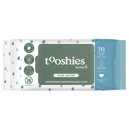 Tooshies Baby Wipes Pure Water 70 Pack.