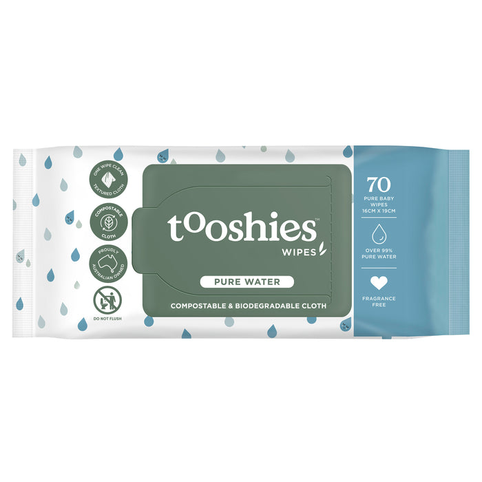 Tooshies Baby Wipes Pure Water 70 Pack.