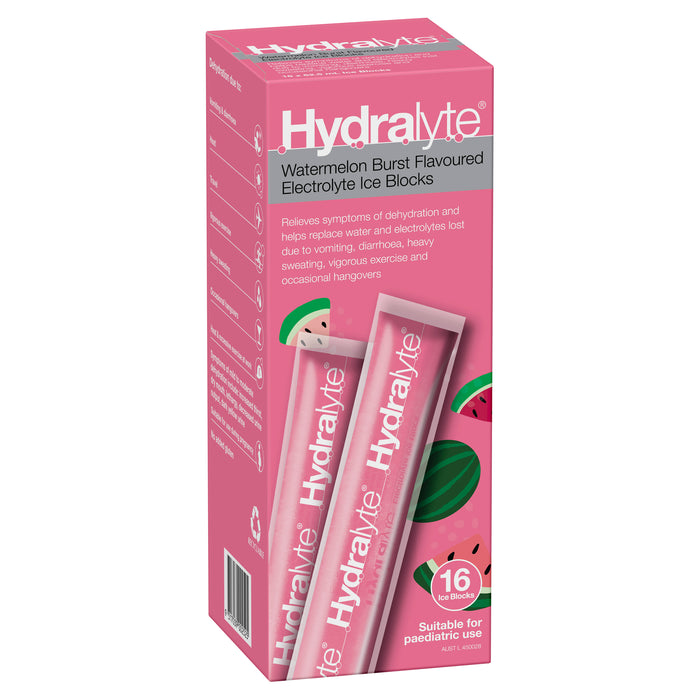Hydralyte Rehydration Ice Blocks Watermelon Burst 16