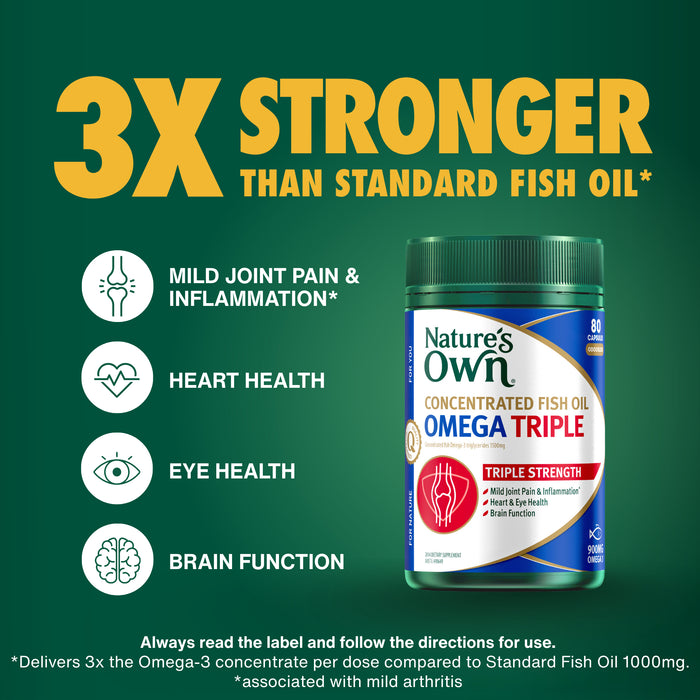 Nature's Own Concentrated Fish Oil Omega Triple 80Capsules