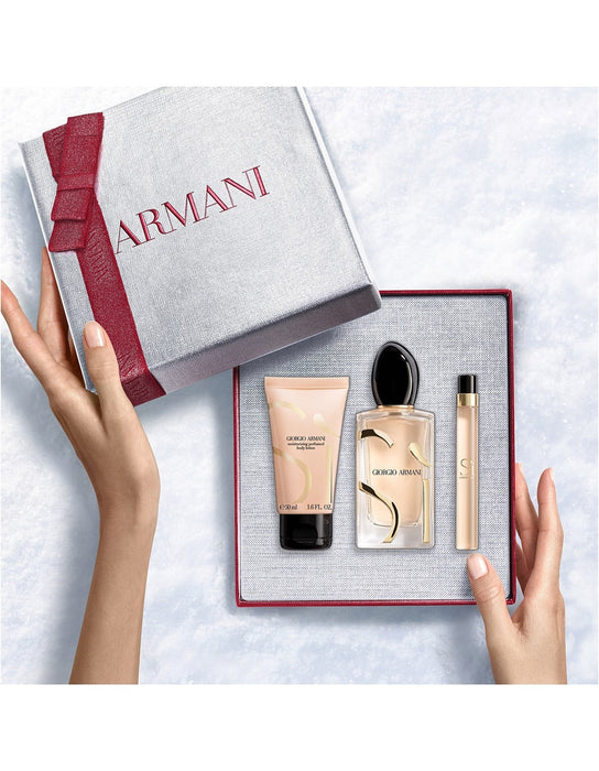 Giorgio Armani Si EDP 100ml + EDP 10ml & Body Lotion 50ml Gift Set.