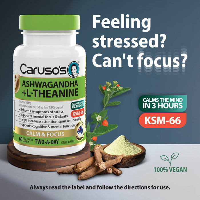 Caruso's Ashwagandha + L-Theanine 60 Tablets