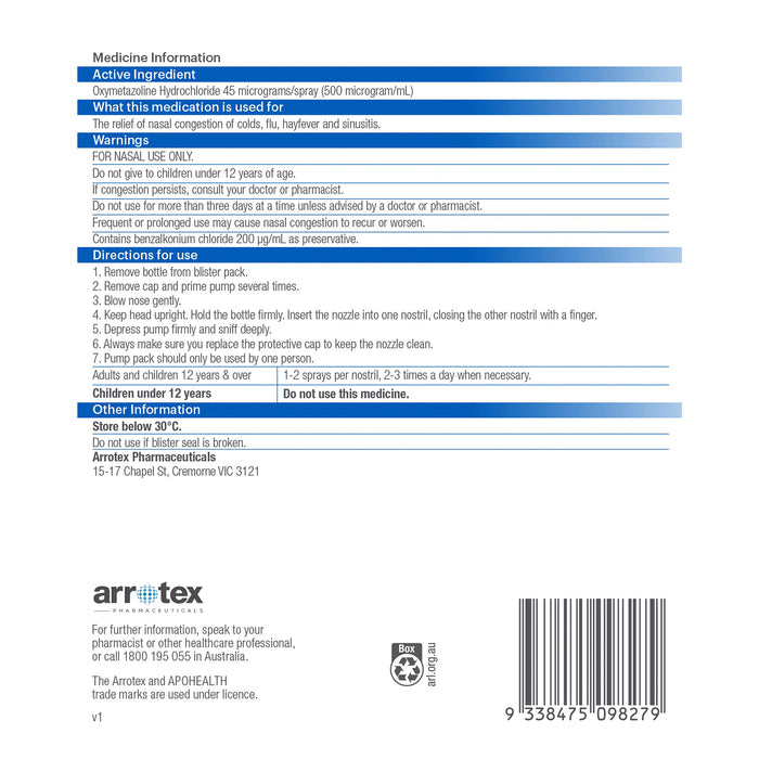 APO Decongestant Nasal Spray 20ml