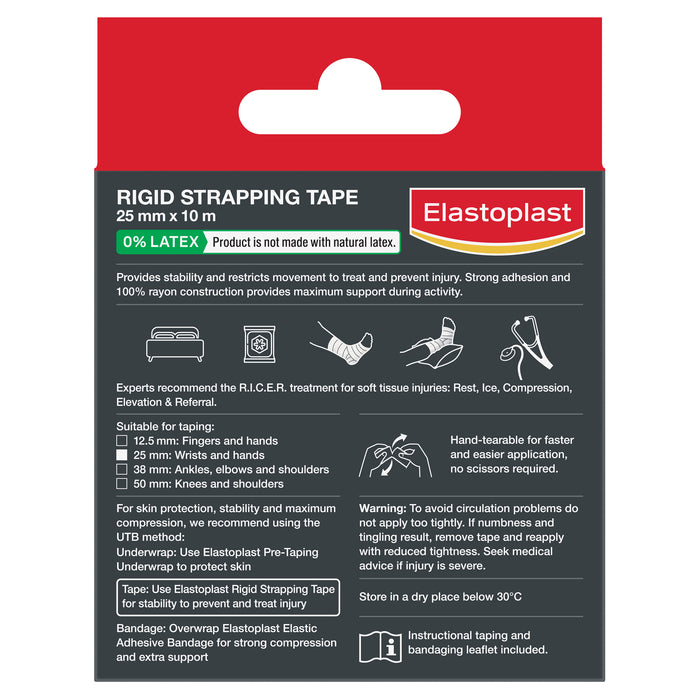 Elastoplast Rigid Strapping Tape Tan 25mm x 10m.