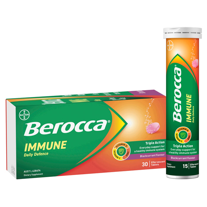 Berocca Immune Daily Defence Blackcurrant 30 Effervescent Tablets