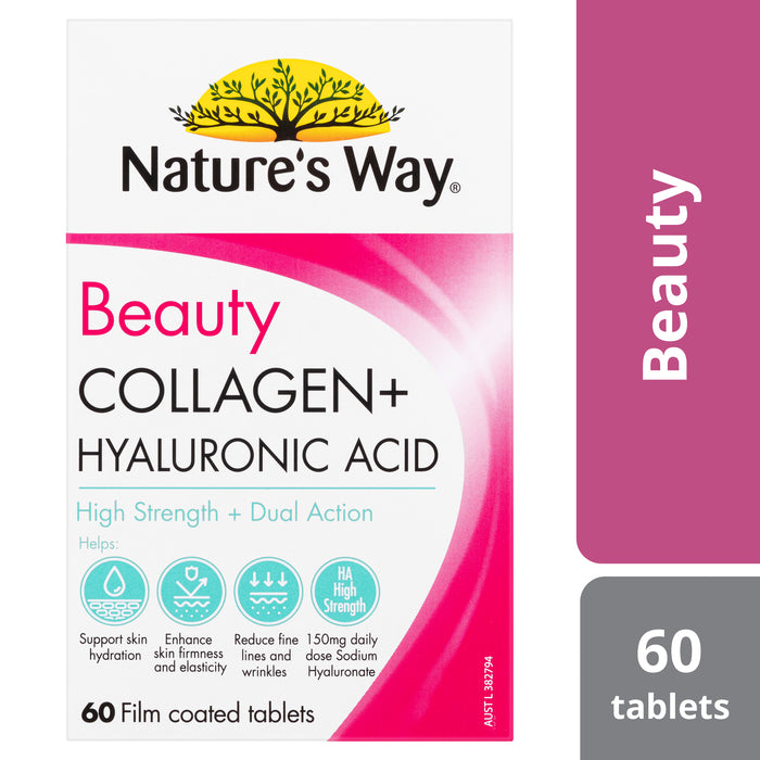 Nature's Way Beauty Collagen + Hyaluronic 60 Tablets.