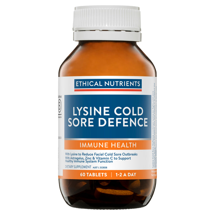 Ethical Nutrients Lysine Cold Sore 60 Tablets.