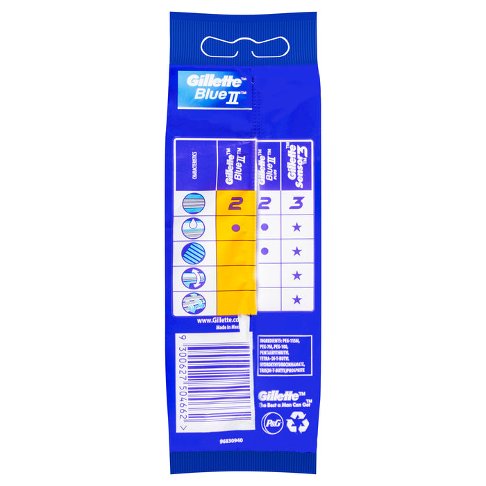 Gillette Blue II Disposable Razors Sensitive 5 Pack.