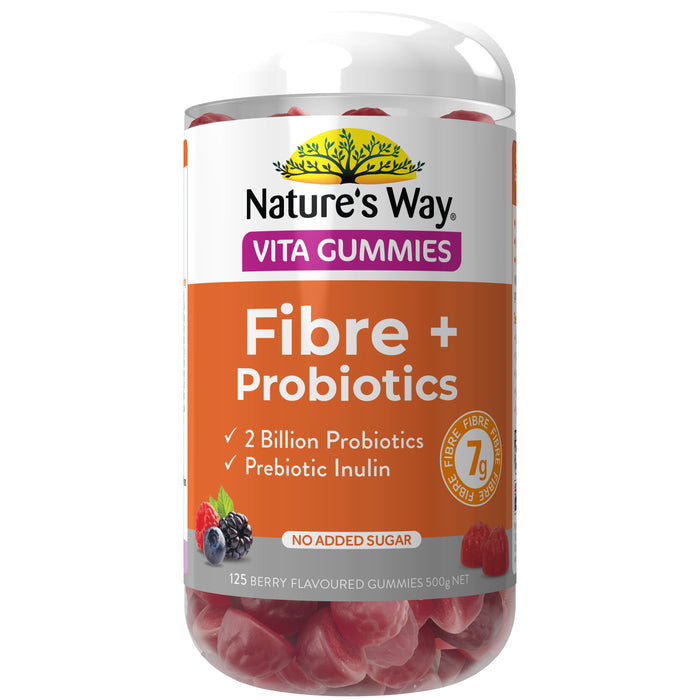 Nature's Way Vita Gummies Fibre + Probiotics 125 Berry Gummies