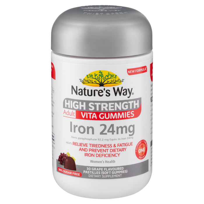 Nature's Way Adult High Strength Iron 30 Vita Gummies