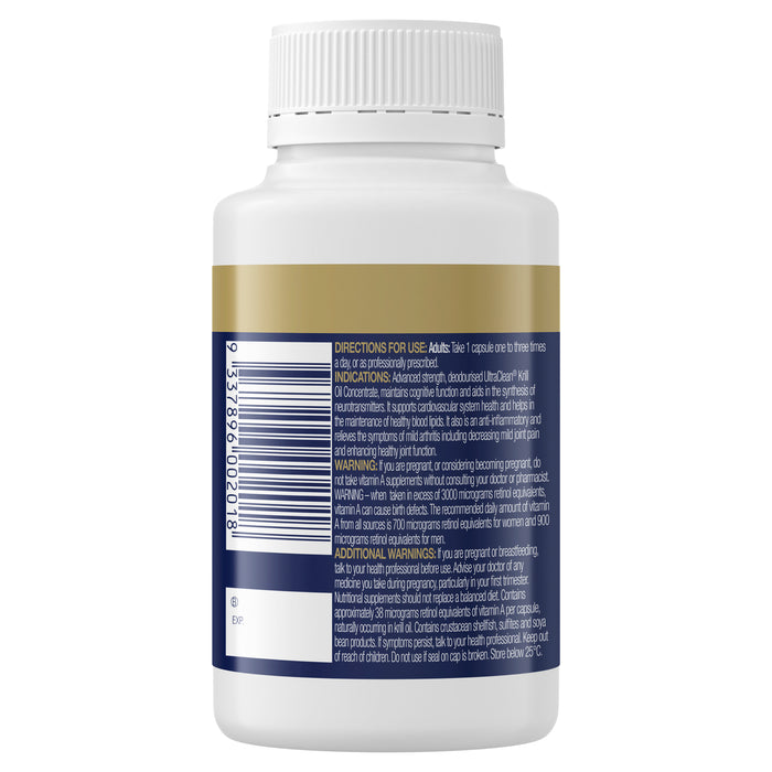 Bioceuticals Ultraclean Krill Oil Concentrate 60 Soft Capsules