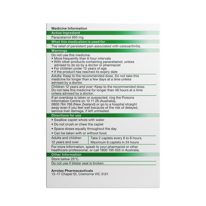 APO Health Osteo Relief Paracetamol 665mg Blister 96 Pack