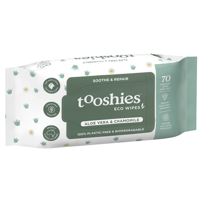 Tooshies Baby Wipes Aloe Vera & Chamomile 70 Pack