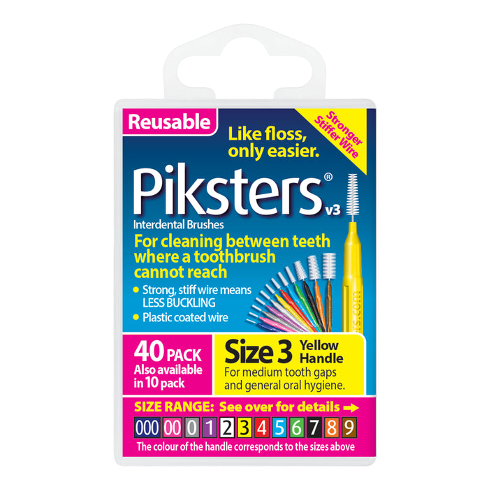 Piksters Size 3 Yellow 40 Pack