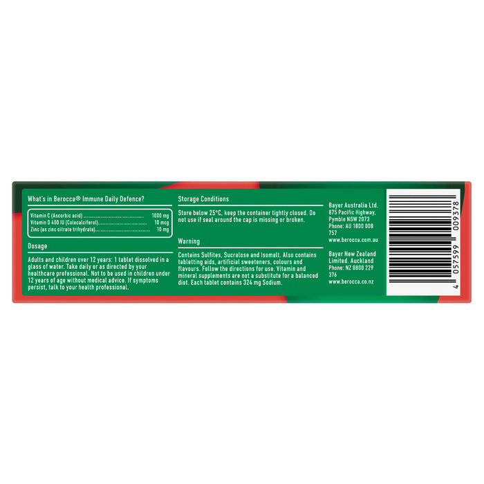 Berocca Immune Daily Defence Orange 15 Effervescent Tablets