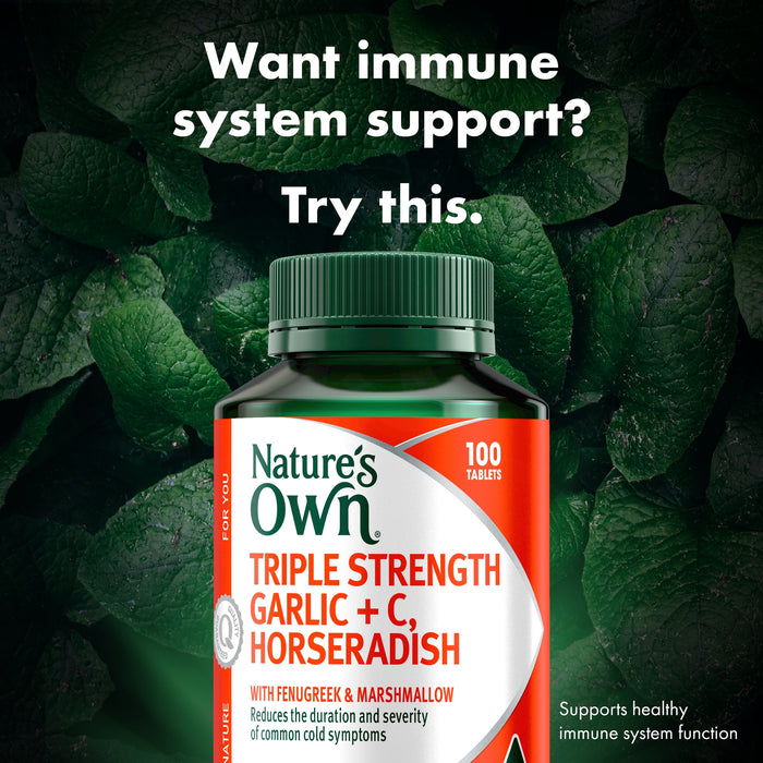 Nature's Own Triple Strength Garlic + C, Horseradish 100 Tablets