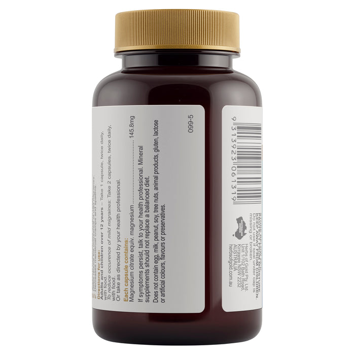 Herbs Of Gold Magnesium Citrate 900 60 Capsules.