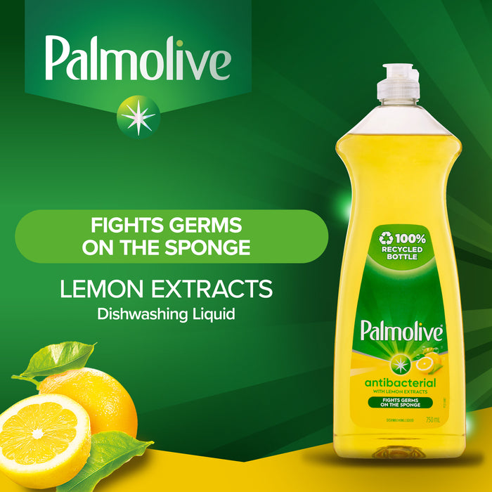 Palmolive Dishwashing Liquid Antibacterial Lemon 750mL.