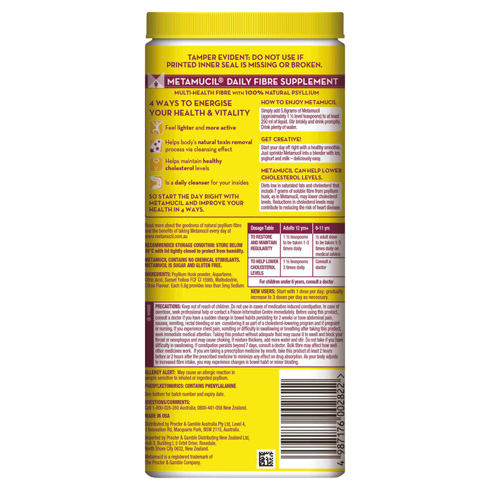 Metamucil Smooth Lemon Lime 72 Doses 425g