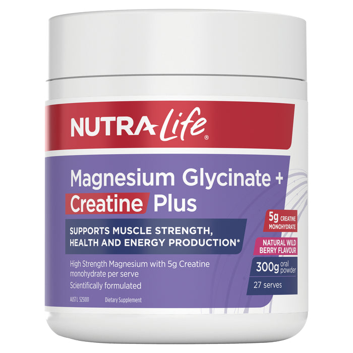 Nutra-Life Magnesium Glycinate + Creatine 300g Berry