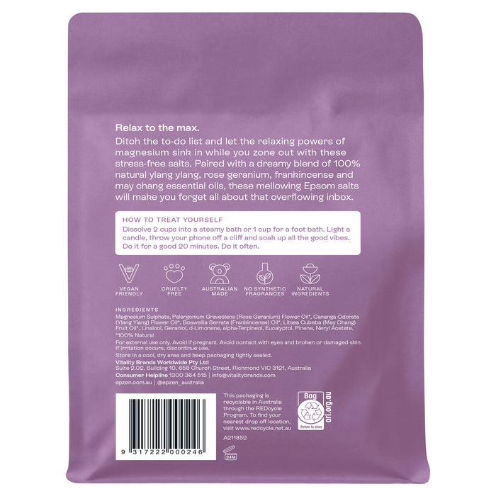 EpZen Magnesium Bath Crystals Relax 900g