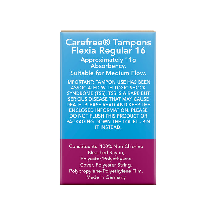 Carefree Tampons Flexia Regular 16.