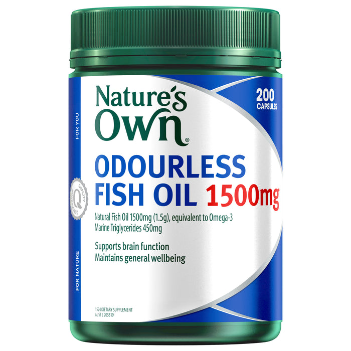 Nature's Own Odourless Fish Oil 1500mg 200 Capsules