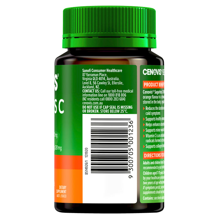 Cenovis Sugarless C 500mg Orange 100 Tablets