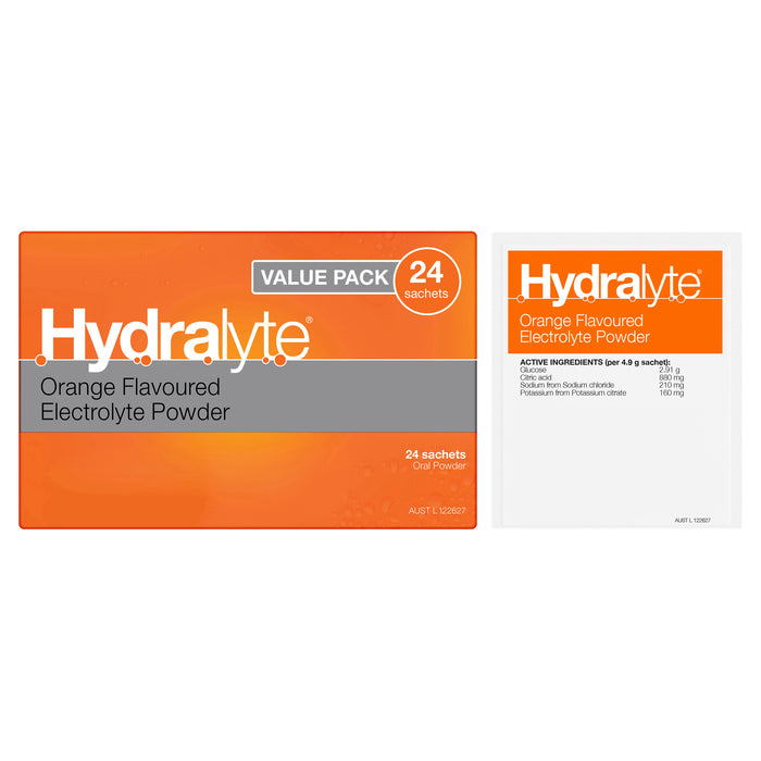 Hydralyte Sachets Orange 4.9g x 24
