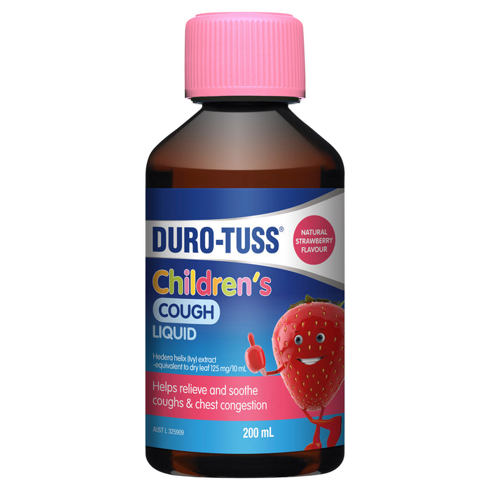 Duro-Tuss Children's Cough Liquid Strawberry 200ml.