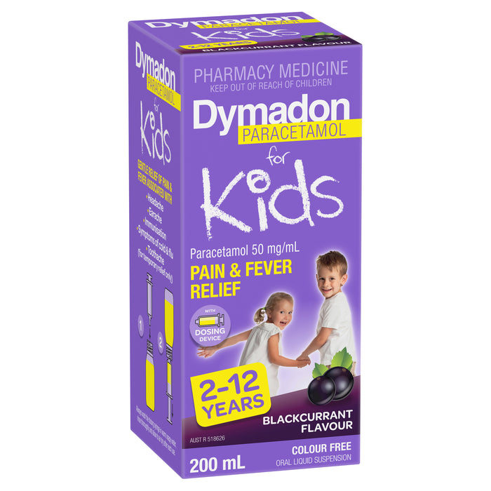 Dymadon Paracet 2-12yrs Blackcurrent 200ml