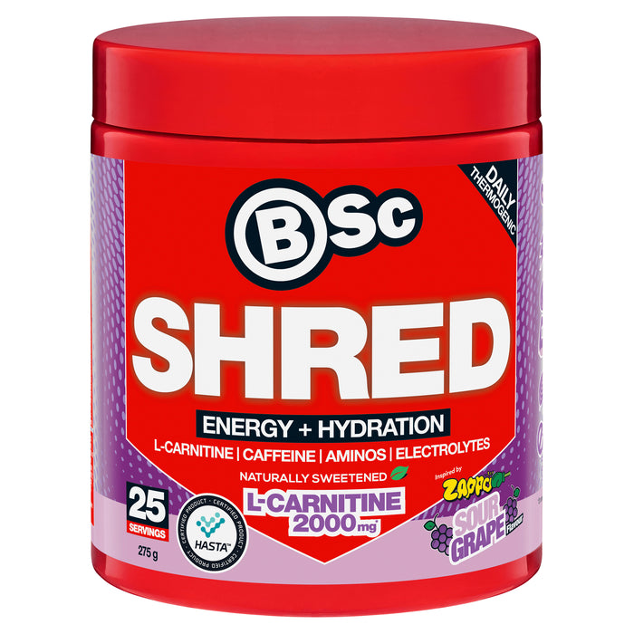 BSc Energy Shred Hydration Zappo Sour Grape Powder 275g