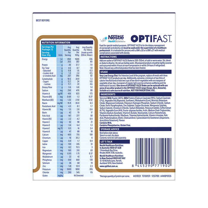 Optifast VLCD Shake Coffee 12 x 53g.