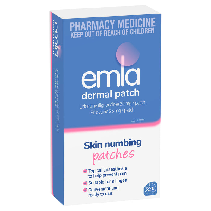 Emla 5% skin numbing patches 20 Pack