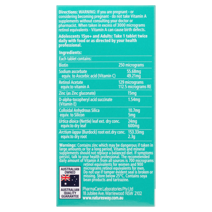 Nature's Way Beauty Activ Solutions Skin Clear 60 Tablets.