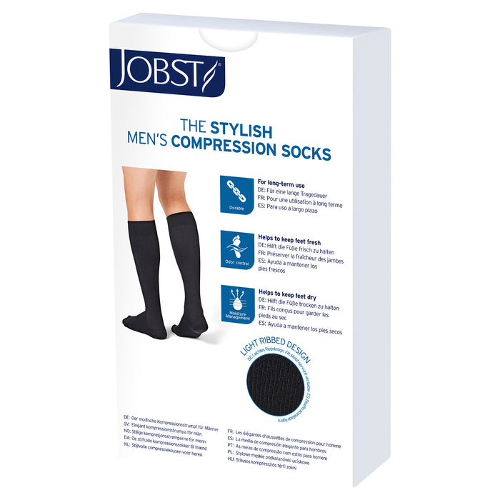 Jobst For Men Knee Casual High Medium Black 15-20mmHg.