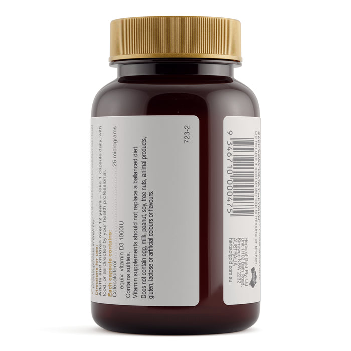 Herbs Of Gold Vitamin D3 1000 120 Capsules