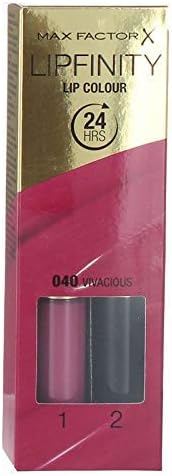 Max Factor Lipfinity Lippenstift Farbe 40 Vivacious – Kussecht, 24h Halt Mit Pflegendem Gloss