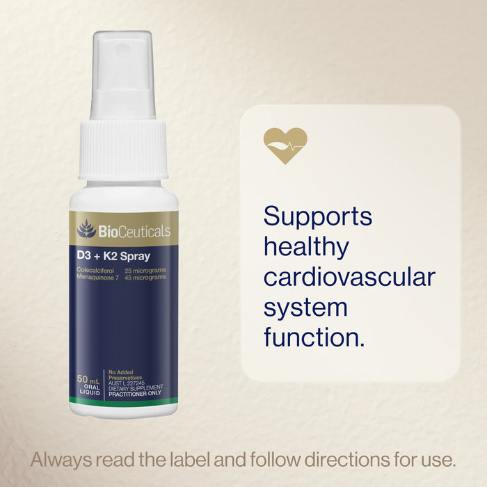 Bioceuticals D3 + K2 Spray 50ml Oral Liquid
