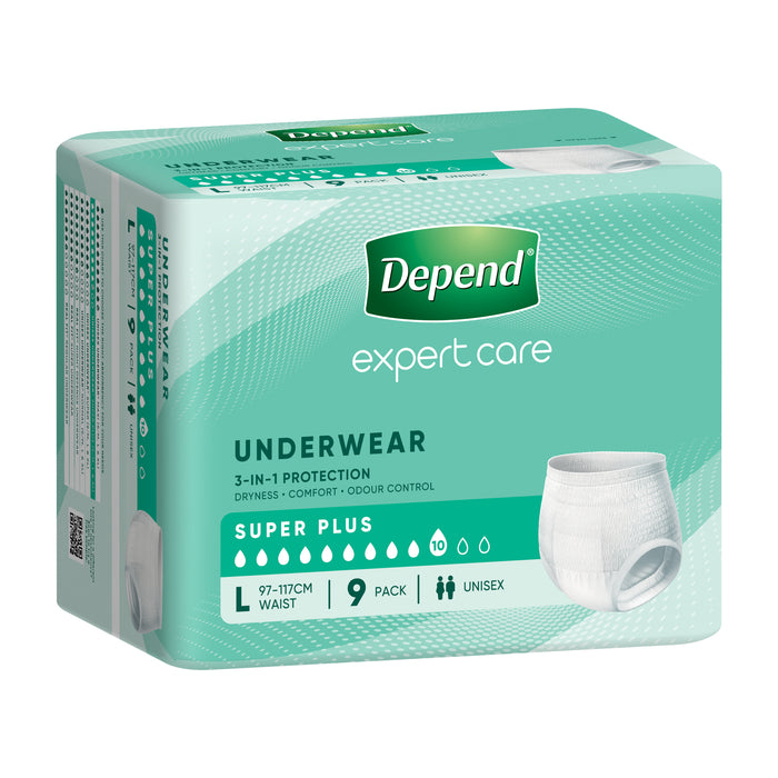 Depend Adult Underwear Super Plus Large 9 Pack