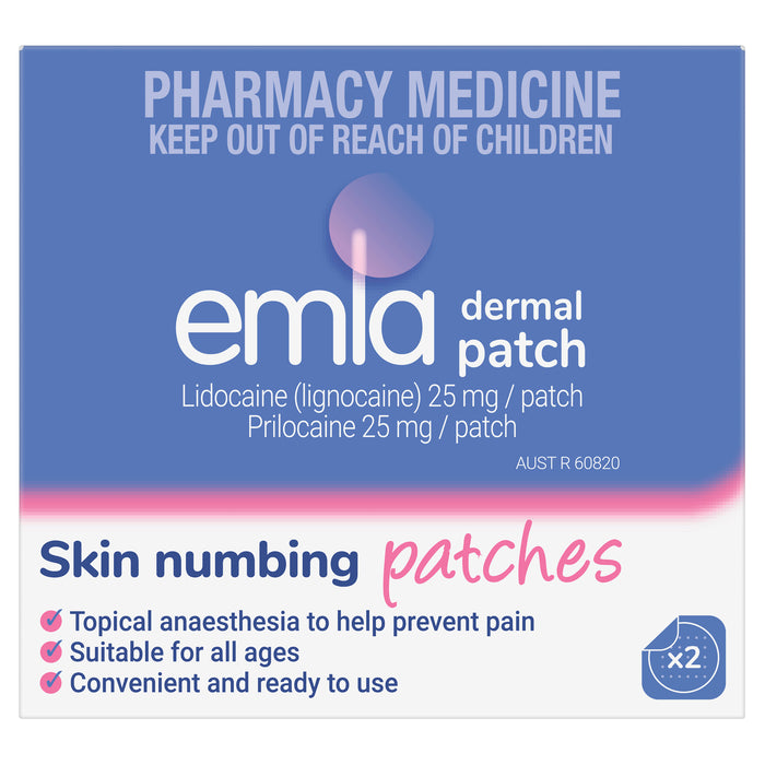 Emla 5% skin numbing patches 2 Pack