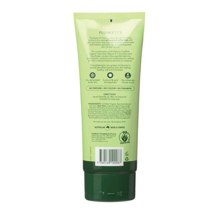 Plunkett Aloe Vera 90% Moisturiser + Vitamin E 200ml.