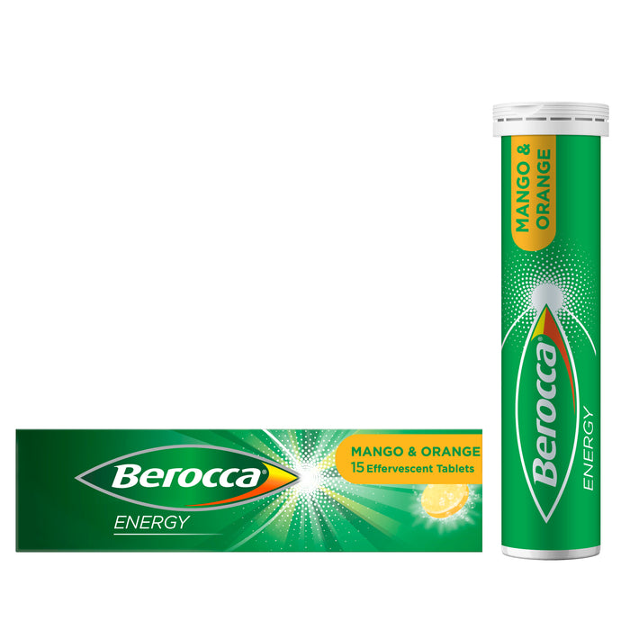 Berocca Energy Mango And Orange Effervescent Tablets 15