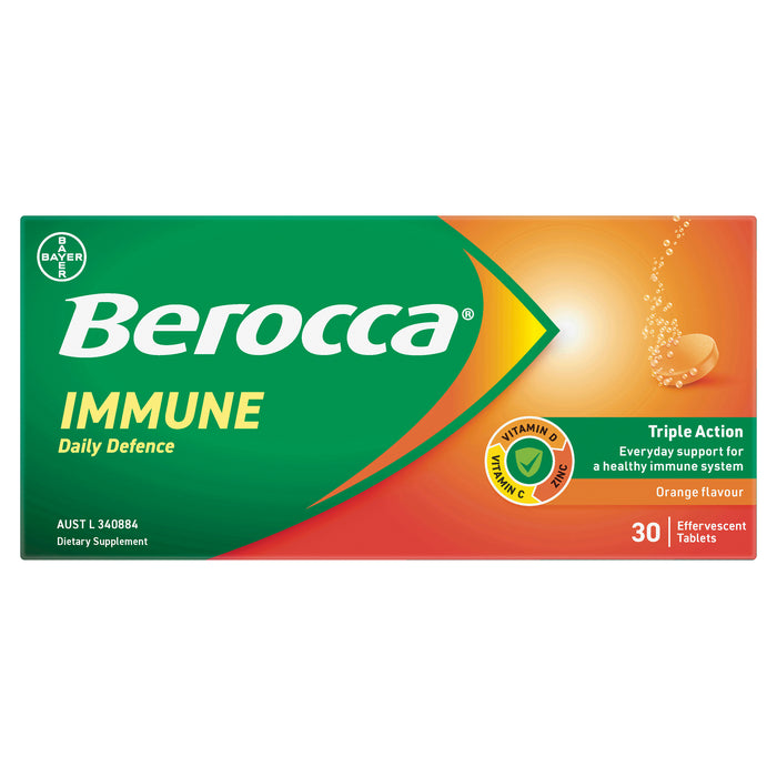 Berocca Immune Daily Defence Orange 30 Effervescent Tablets