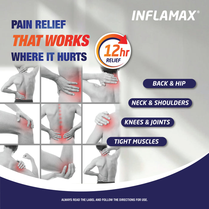 Inflamax Back Pain Heat Patches 2 XL Size