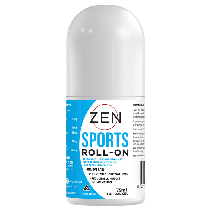 Zen Therapeutics Sports Roll On (Therapeutic Massage Liniment) 75ml