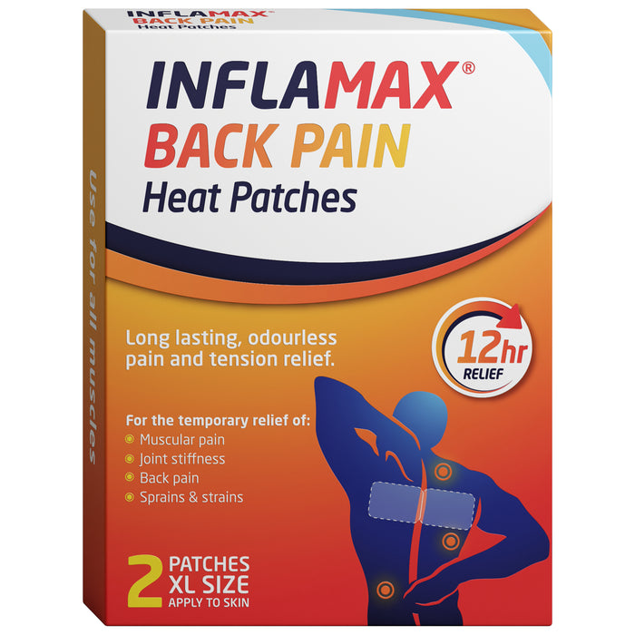 Inflamax Back Pain Heat Patches 2 XL Size