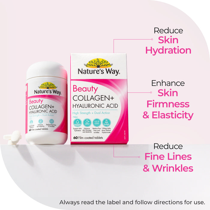 Nature's Way Beauty Collagen + Hyaluronic 60 Tablets.
