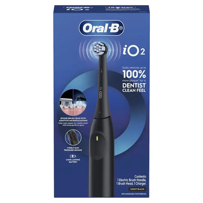 Oral B I02 Toothbrush Night Black Power + Brush Head + 1 Charger