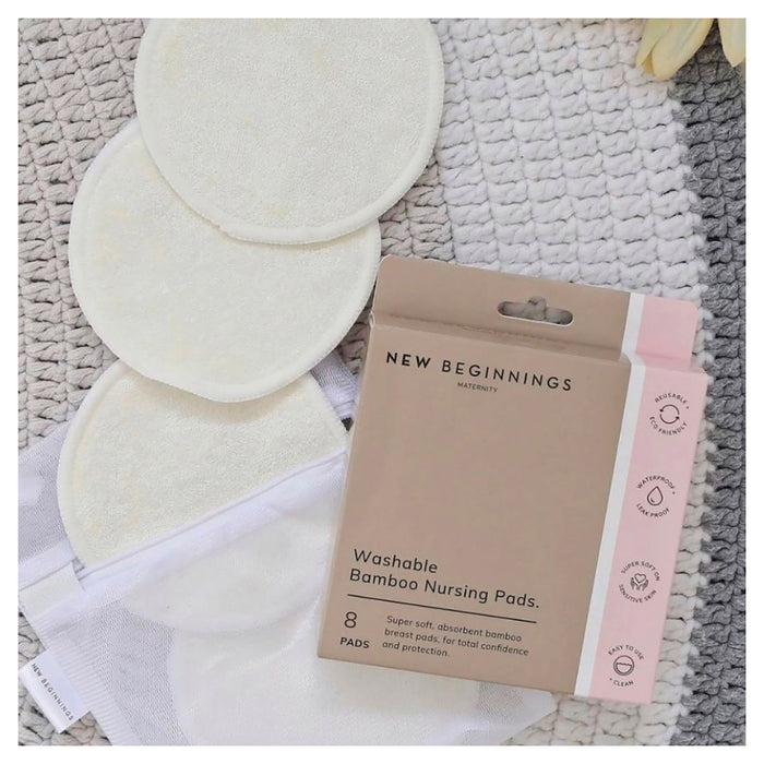 New Beginnings Bamboo Washable Breast Pads 6 Pack.